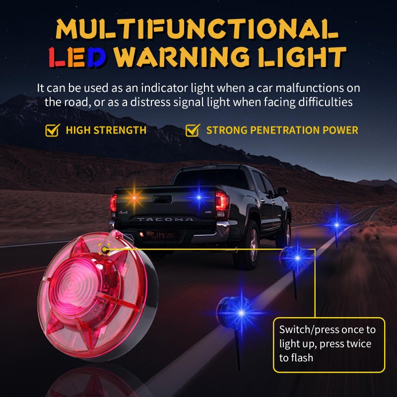 Tumecos Emergency Flare Alert Warning Signal Caution Light LED Beacon Pro with Magnetic Base for Vehicle (Yellow 1) - Image 3
